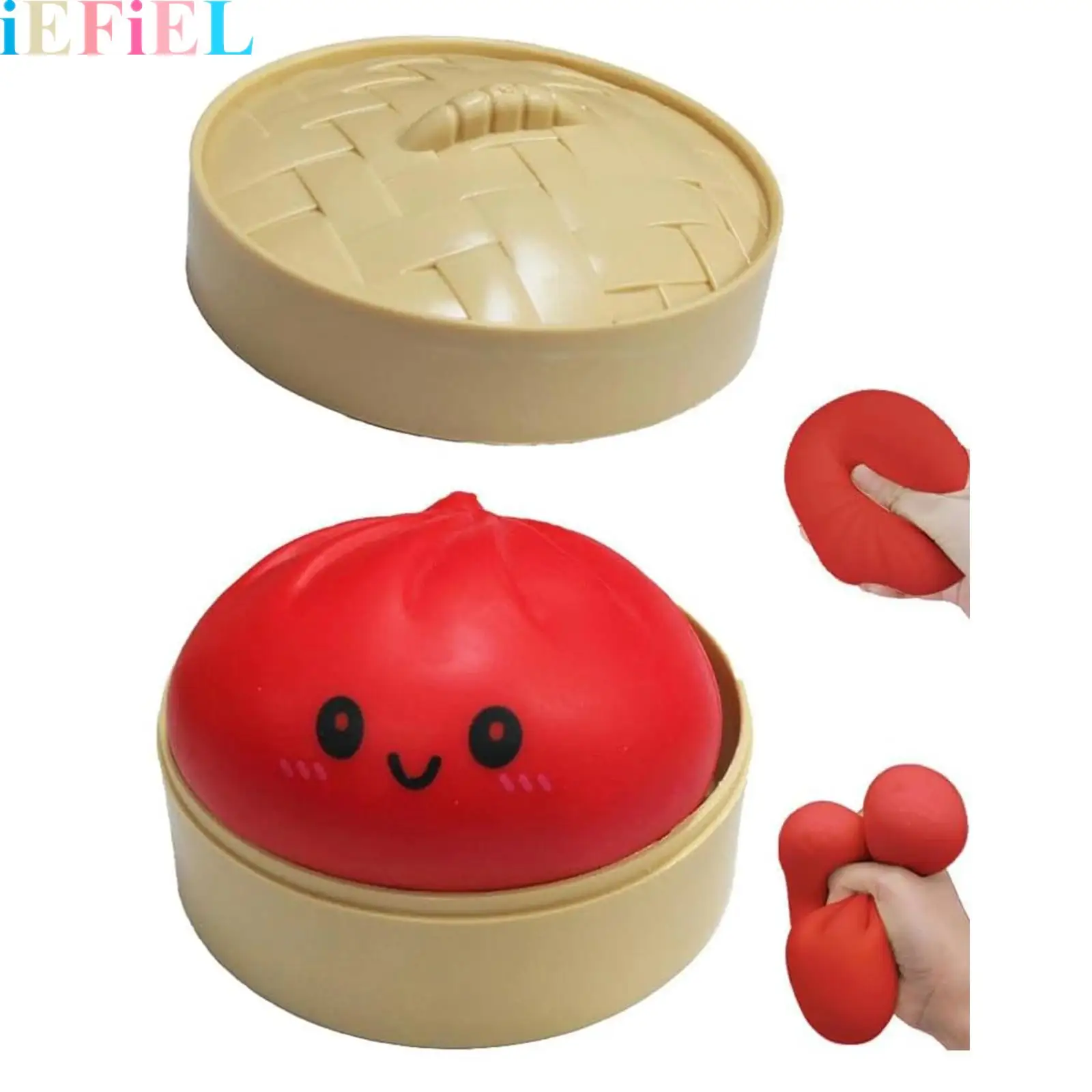 

Kids Fidget Sensory Toy Baozi Shaped Stress-relieving Squeeze Toys with Steamer Stress Balls Easter Basket Stuffers Stocking