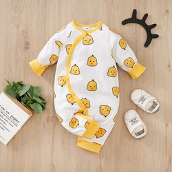 Chick Printed Clothes 0-18 months LT1Boy Girl Cartoon Romper Cotton Baby Newborn Toddler Spring Autumn Baby Jumpsuit Long Sleeve