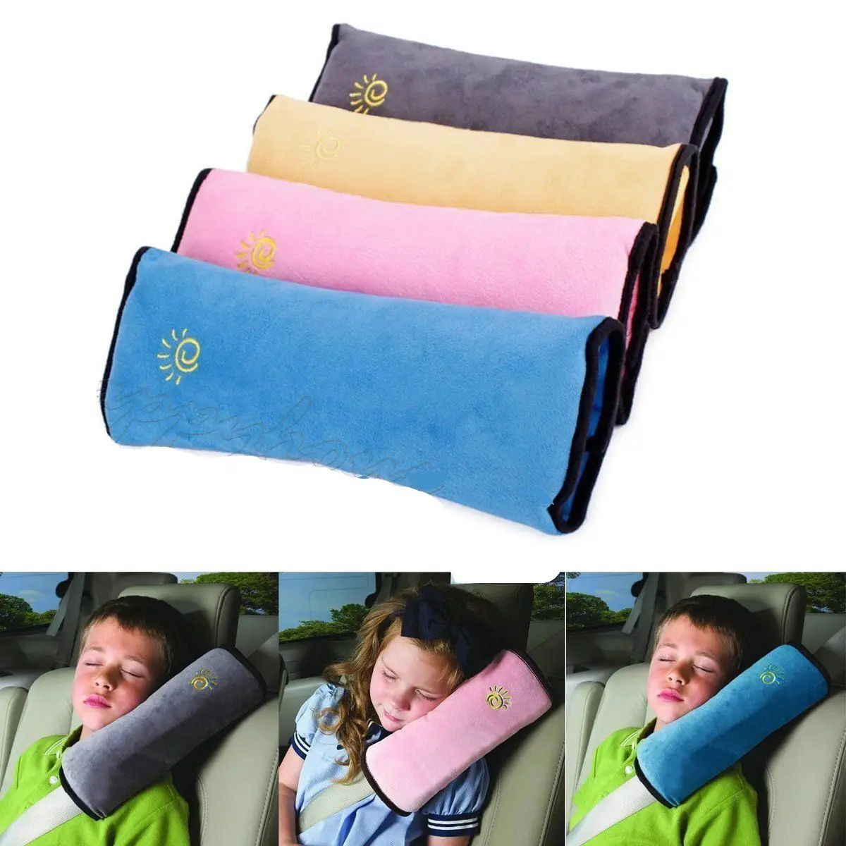 

Kids Seat Shoulder Pad Non deforming Cushion Cover for Car Easy Cushion Pad Clean Adjustable Neck Head