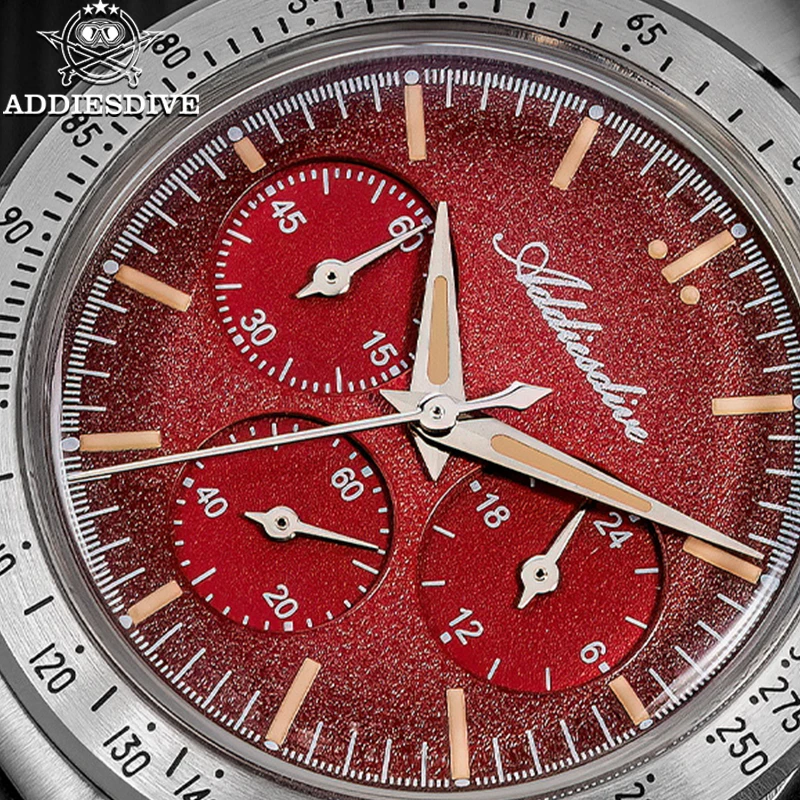 ADDIESDIVE 2026 New Watches Chronograph Domed Glass Luxury Men Quartz Wristwatch AD2552 Waterproof 100m Diving C3 Luminous reloj