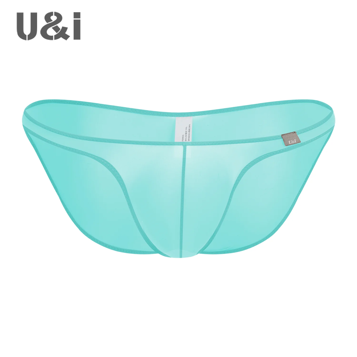 U&I underwear men's trend personality ultra-thin transparent nylon youth low-rise bumpy sexy men's briefs