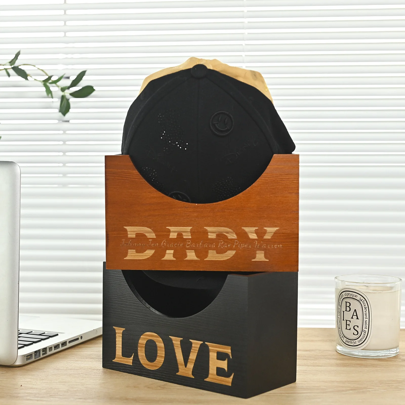 

Custom Wooden Baseball Cap Storage Box, Hat Organizer for Dad, Fathers Day Gift, Desktop Duckbill Cap Holder