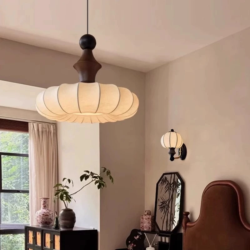 

[Шелковый] антикварный подвесной светильник во французском стиле для гостиной в стиле ретро, спальни, деревянной столовой