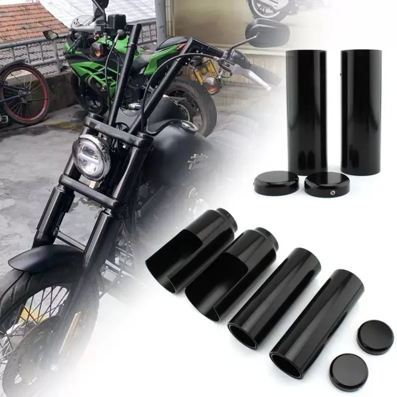 Motorcycle Front Fork Caps Shock Absorber Black Cover For Harley Dyna Street Bob Fat Bob Wide Glide Super Glide Low Rider 06-17