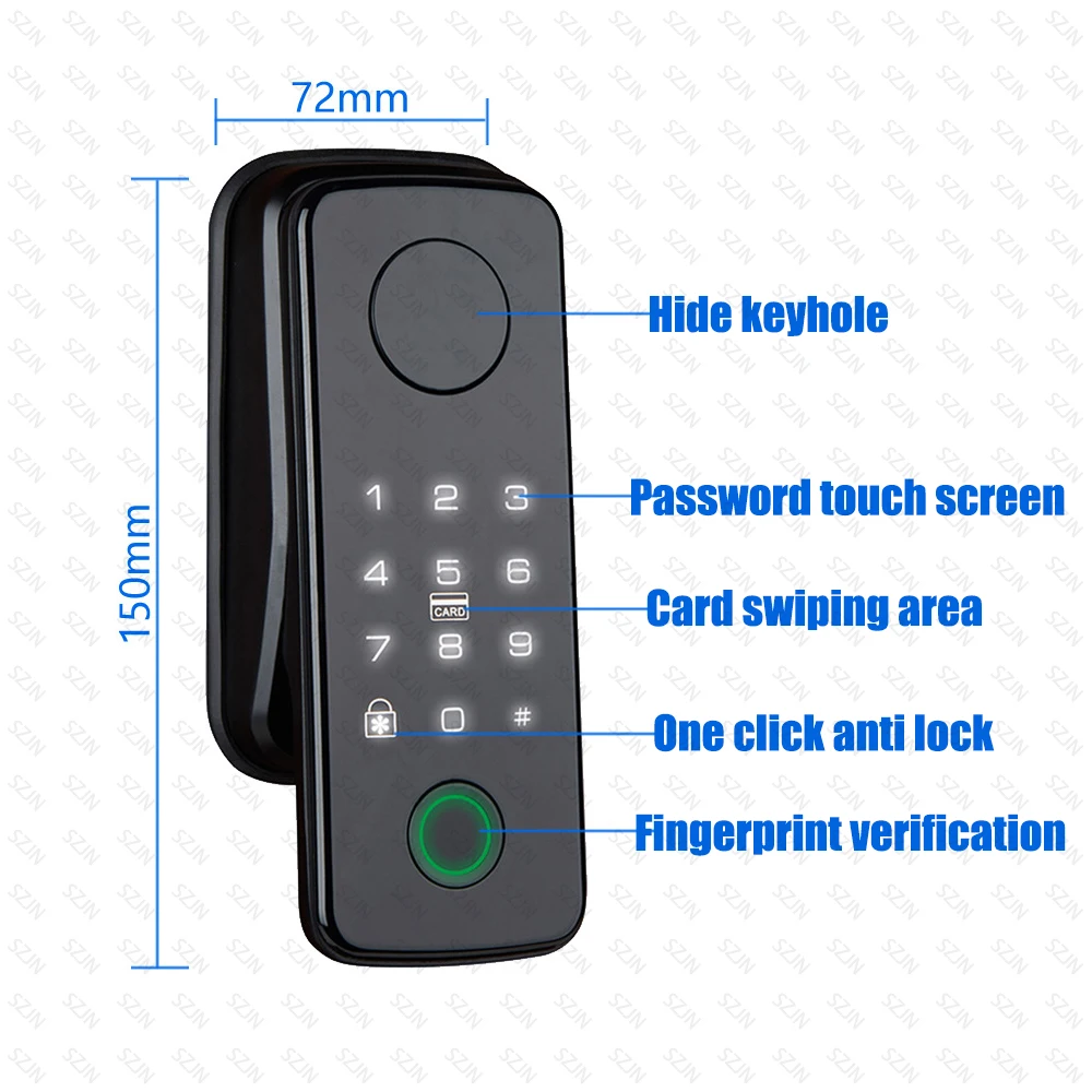 TTLock Auto Smart Fingerprint Lock Smart Lock Handle/Door Sensor APP Remote Unlock Easy Install No Punching No Wiring
