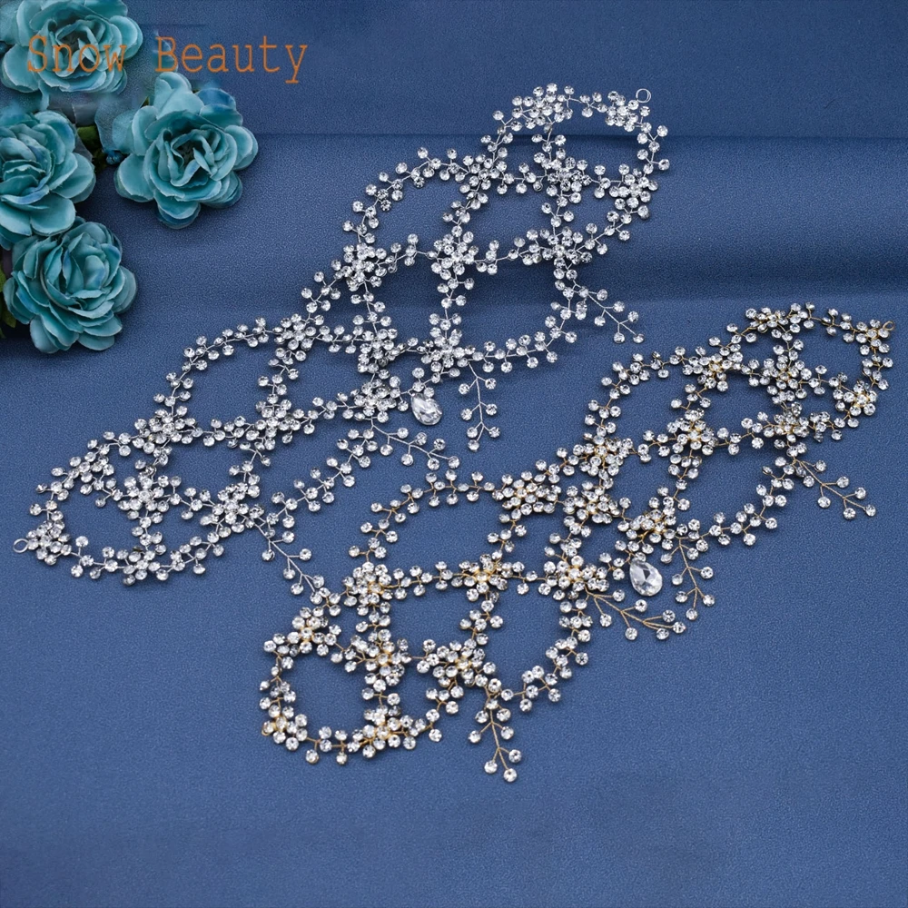 A446 fatto a mano goccia d'acqua diamante diadema fascia da sposa per la sposa damigella d'onore copricapo da sposa accessori per capelli per la festa di ballo