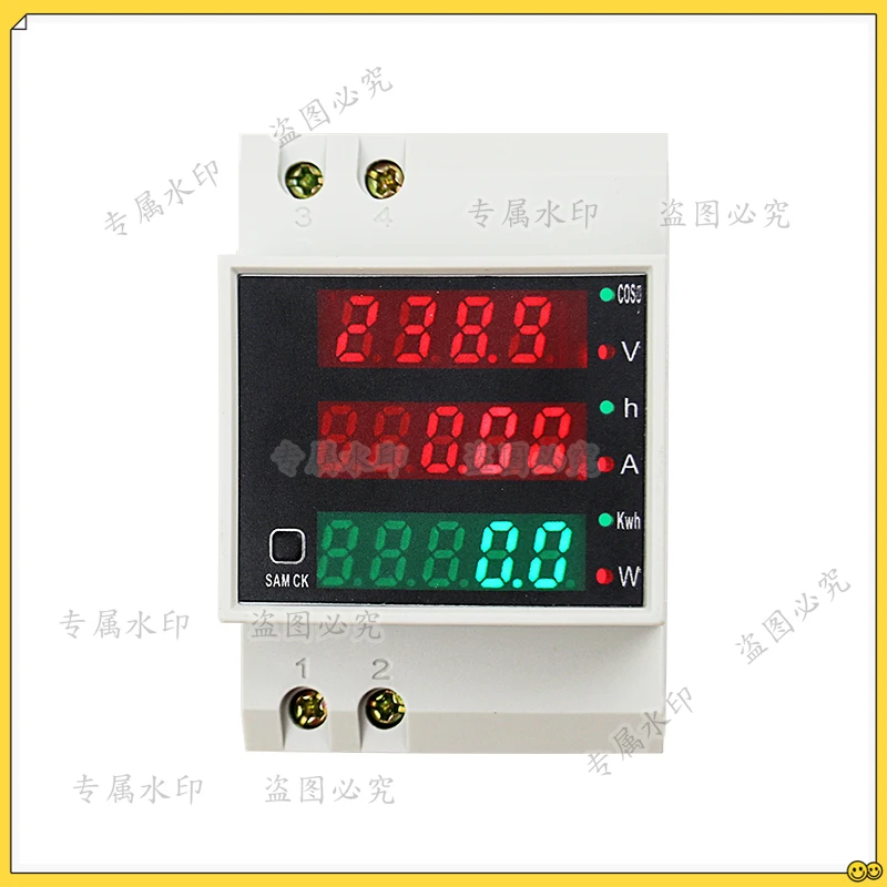 D52-2047 Power Energy Voltmeter Electrical Multi-function Digital Meter Din Rail Meters Power Consumption Meter AC200V-450V