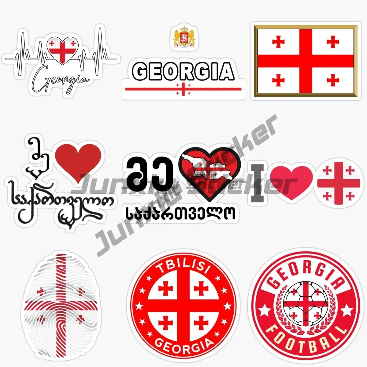 

Georgia Map Flag I Love Georgians Vinyl Car Sticker Waterproof Motocross Racing Laptop Helmet Trunk Decals Car Accessories