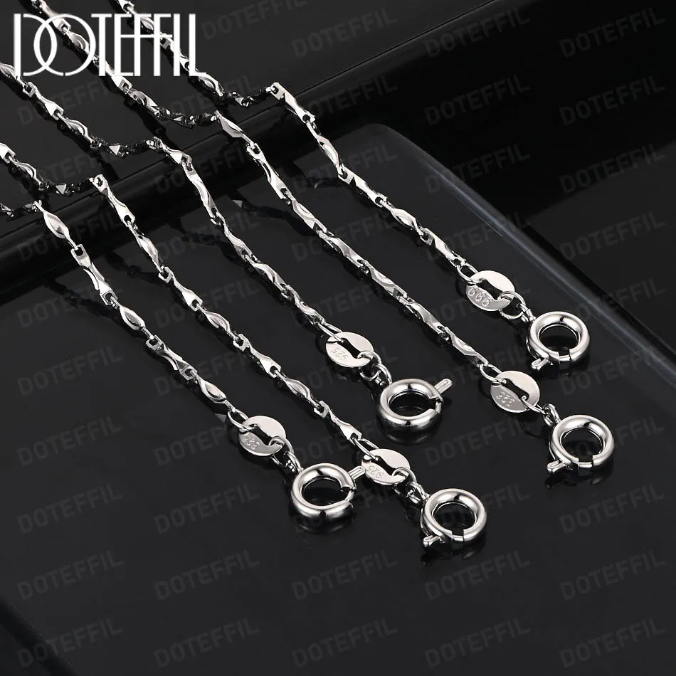 

DOTEFFIL 100% Authentic Genuine 925 Sterling Silver Link Chain Necklace with O Clasps fit Men Women Pendant 16-30 Inches