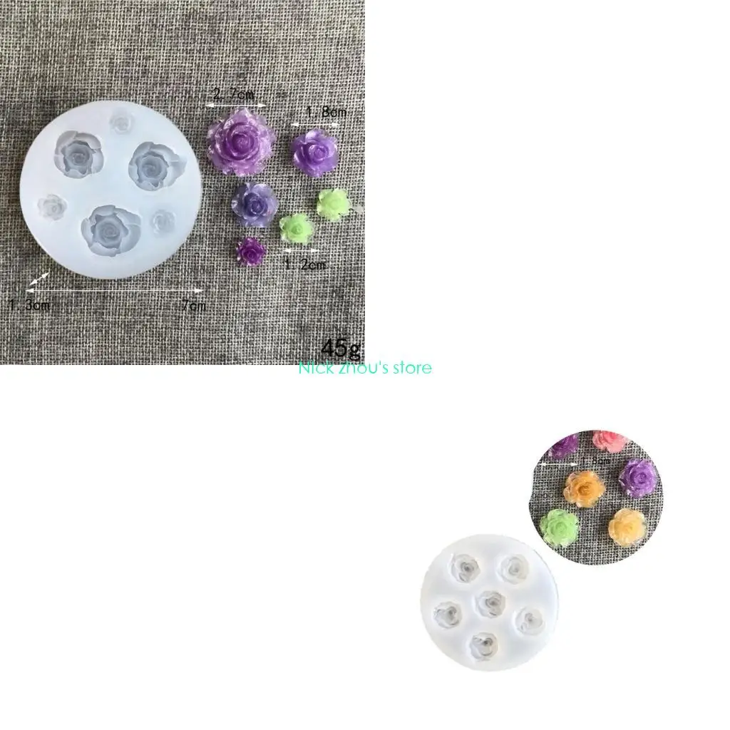 

E15E Diy Handmade Products Little Flower Ornament Silicone Mold Scented Gypsum Ornaments Drop Resin Mold for Decoration
