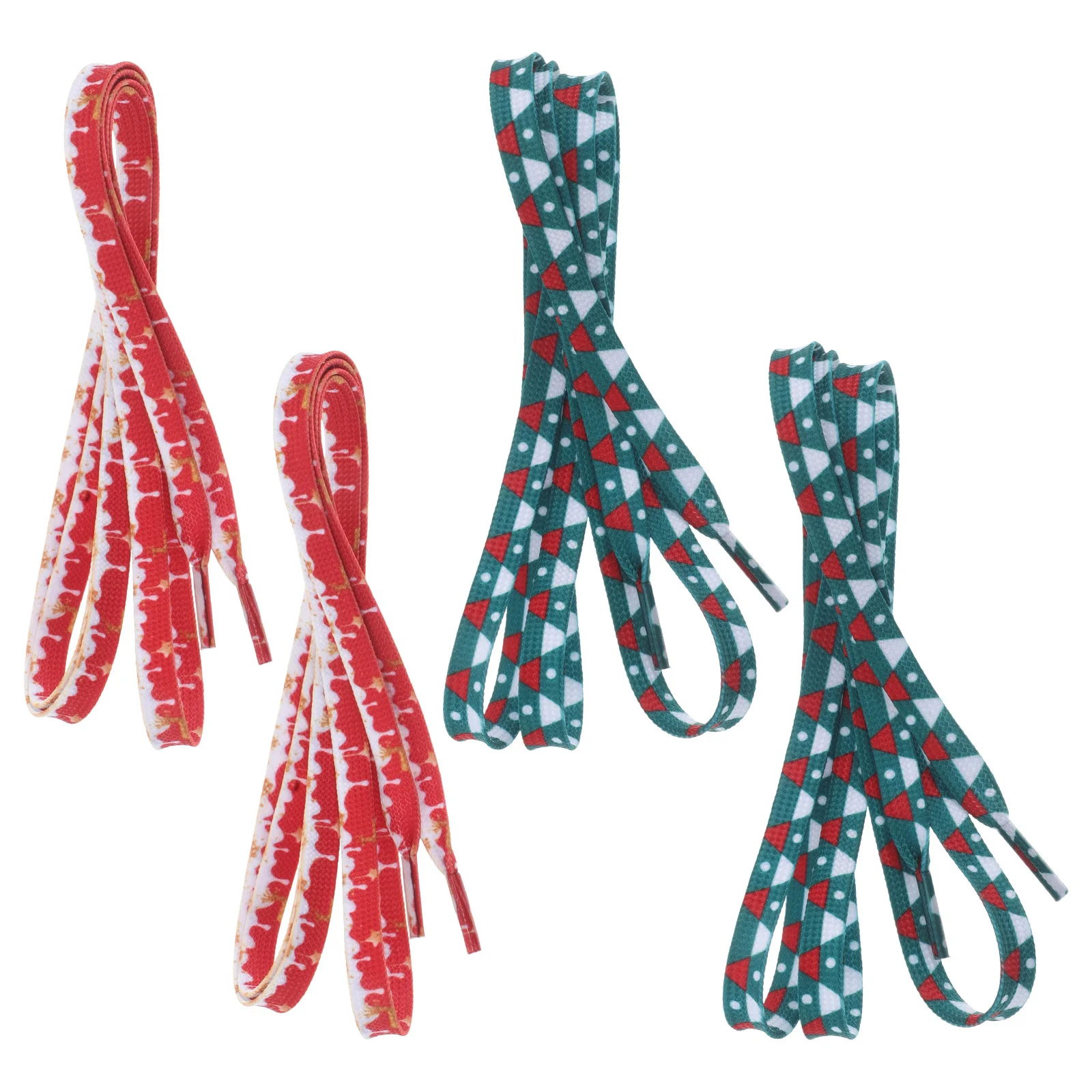 

2Pairs Christmas Shoelaces Flat Colored Shoelaces Durable Replacement Shoe Strings Holiday Sneakers Boots Colored Shoestrings