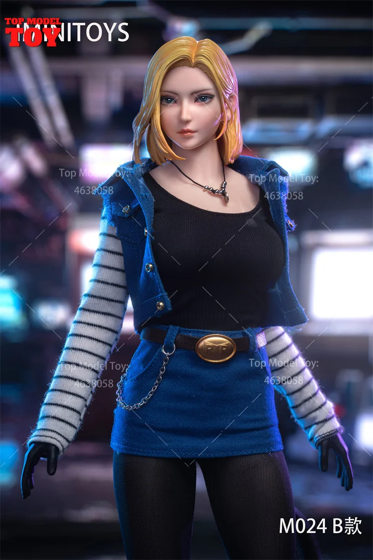 ในสต็อก Iminitoys M024 1/6 Android No. 18 สาว Double Head Sculpts เครื่องแต่งกายชุดโหมด Fit 12 ''ทหารหญิงตัวเลขการกระทําตุ๊กตา