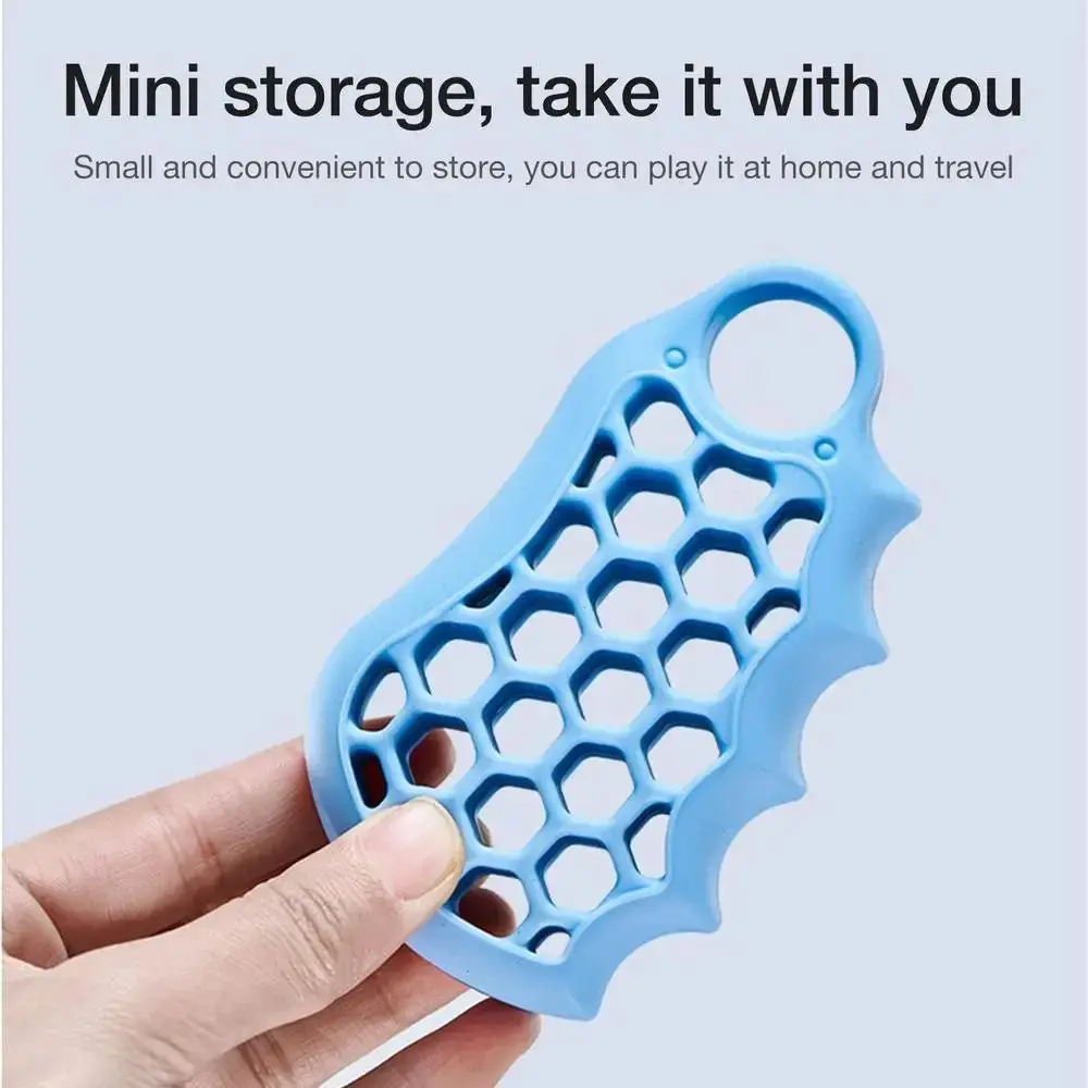 Pelatih Kekuatan Genggaman Sarang Lebah dengan Cincin Pembawa Ergonomis Alat Latihan Kekuatan Jari Silikon Heksagonal