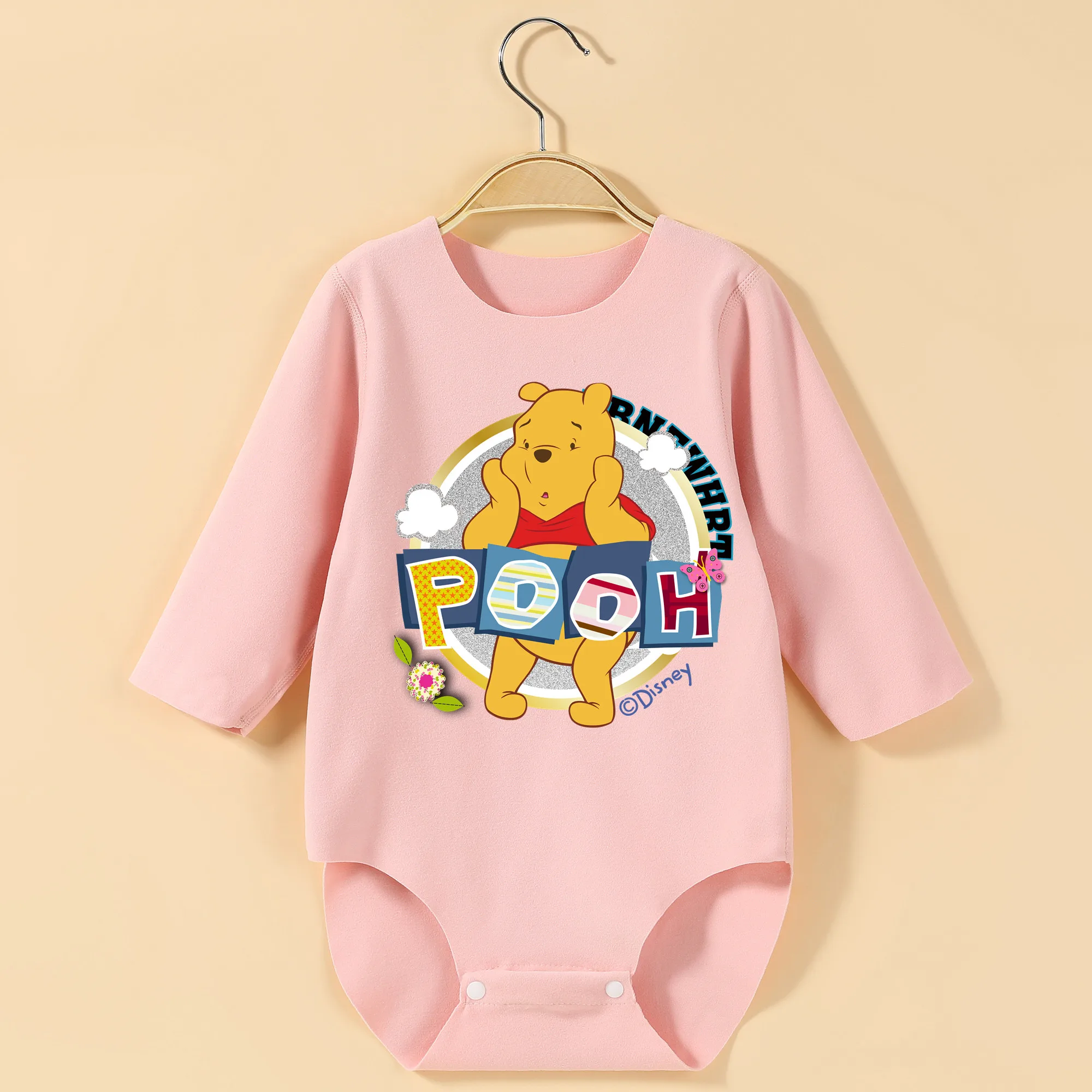 MINISO ويني ذا بوه طويلة الأكمام الطفل ارتداءها رائعة طباعة نيسيي لارتفاع 60-90 سنتيمتر ملابس الطفل بذلة مريحة #4