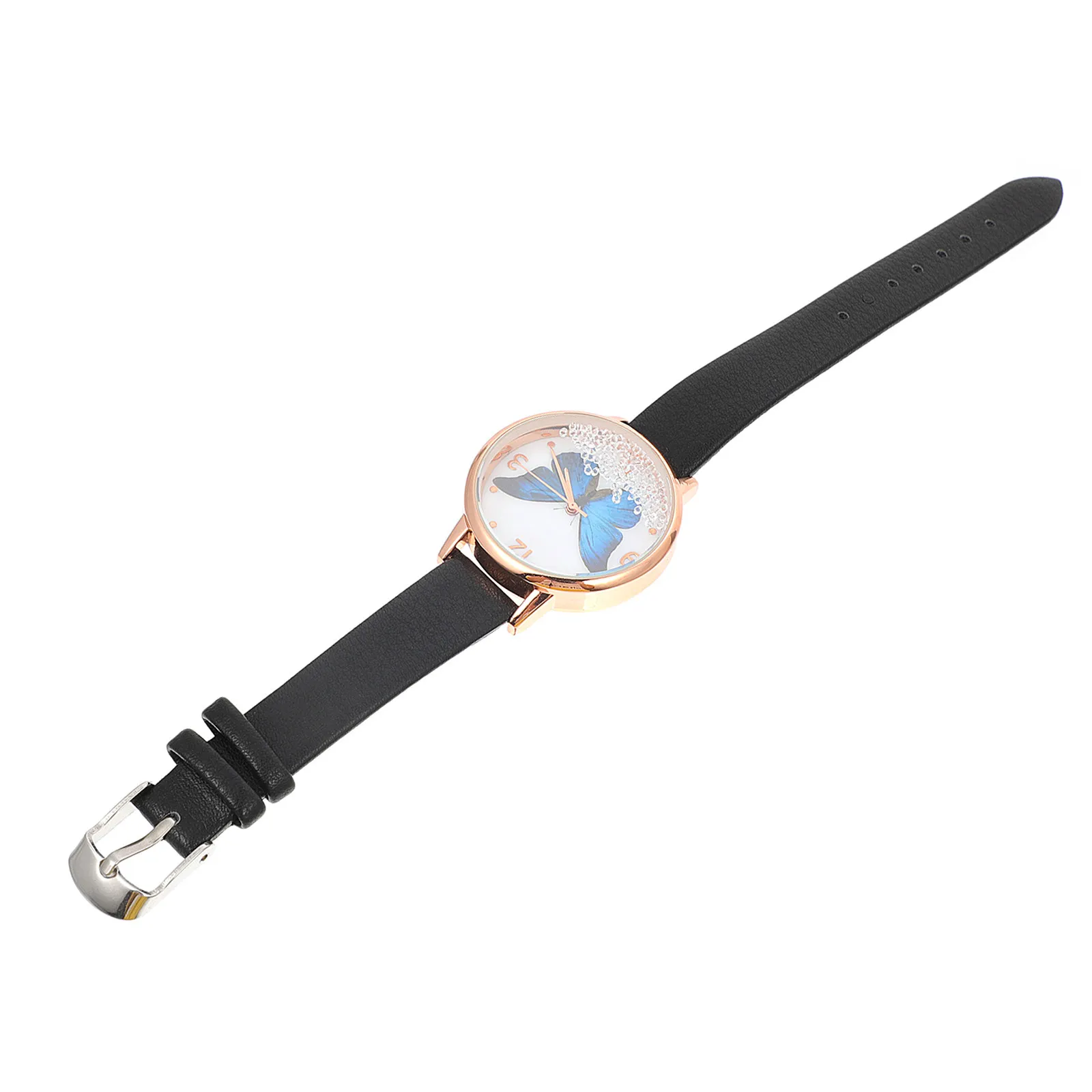 1Pcs Elegant Alloy Quartz Watch Imitation Strap Creative Design Suitable Any Clothes Gift for Ladies Butterflies Watch