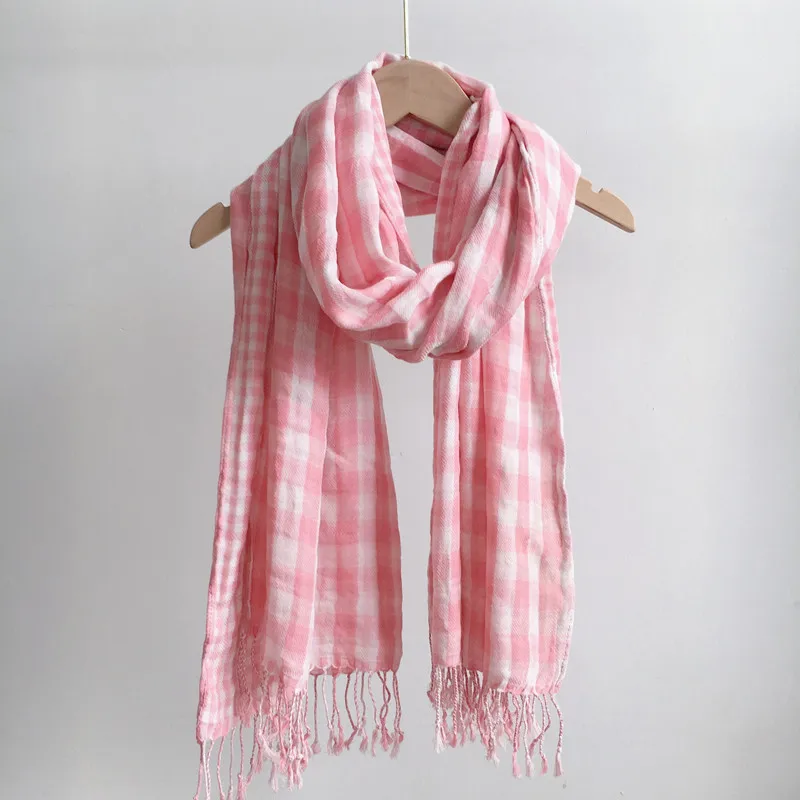 Autumn and winter natural material 100%cotton plaid scarf