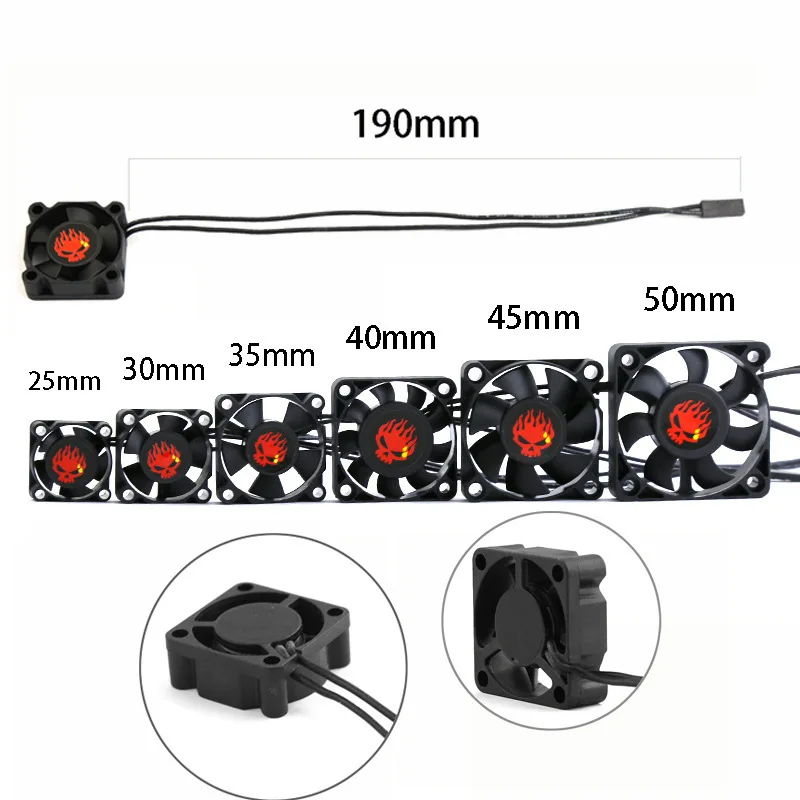 25Mm 30Mm 35Mm 40Mm 45Mm 50Mm Hoge Snelheid Koelventilator Voor 1/10 Rc Auto Esc Motor Warmteafvoer Universele Onderdelen