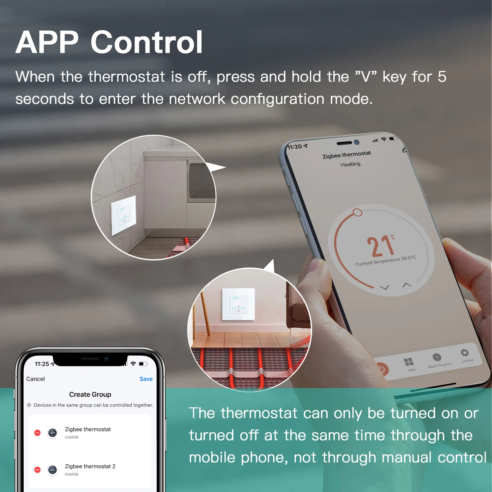 BSEED Zigbee Electric Floor Heating Thermostat LED Sensor Water Gas Boiler Smart Temperature Controller Without Frame Tuya Alexa