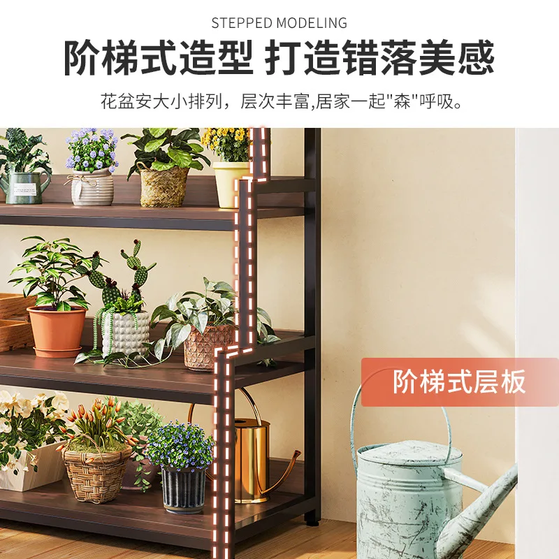 AOLIVIYA زهرة حامل طبقة الجرف الجرف شرفة أصيص زهور عصاري قوس متعدد الطبقات زهرة الجرف غرفة المعيشة من الأرض إلى السقف #3