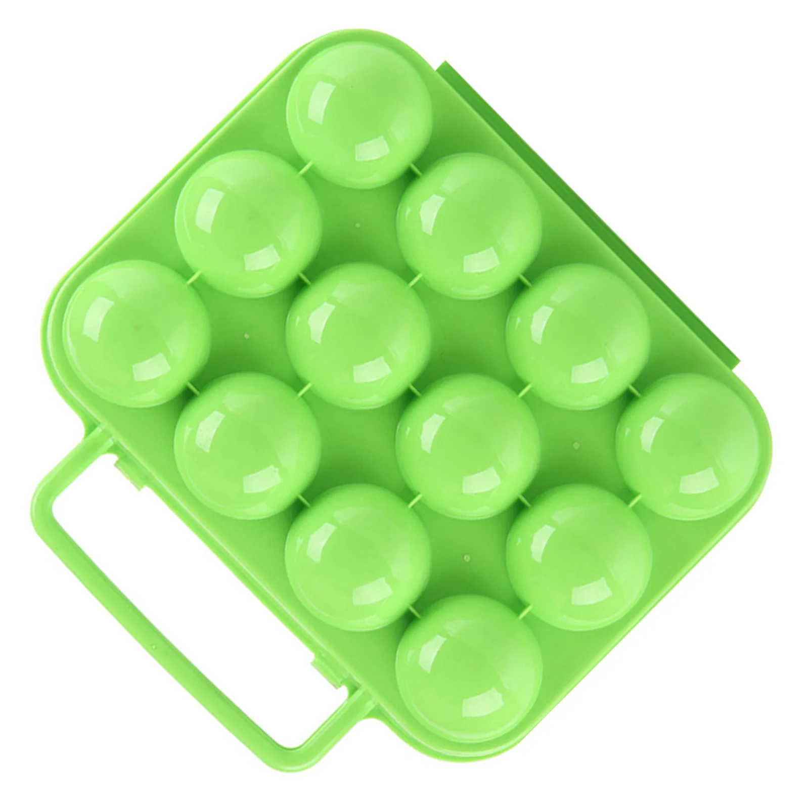 

12 Eggs Folding Plastic Egg Storage Container Carrier Box with Handle Lock Portable Picnic Camping Use Plastic Egg Container