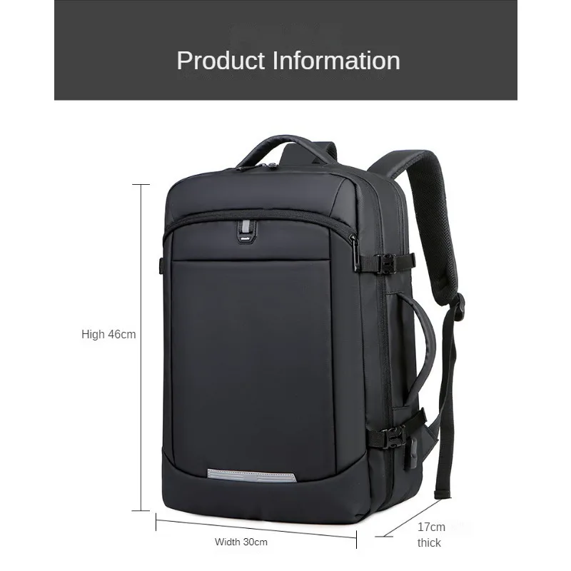 Men's backpack, large capacity business backpack, multi-functional leisure travel waterproof bag