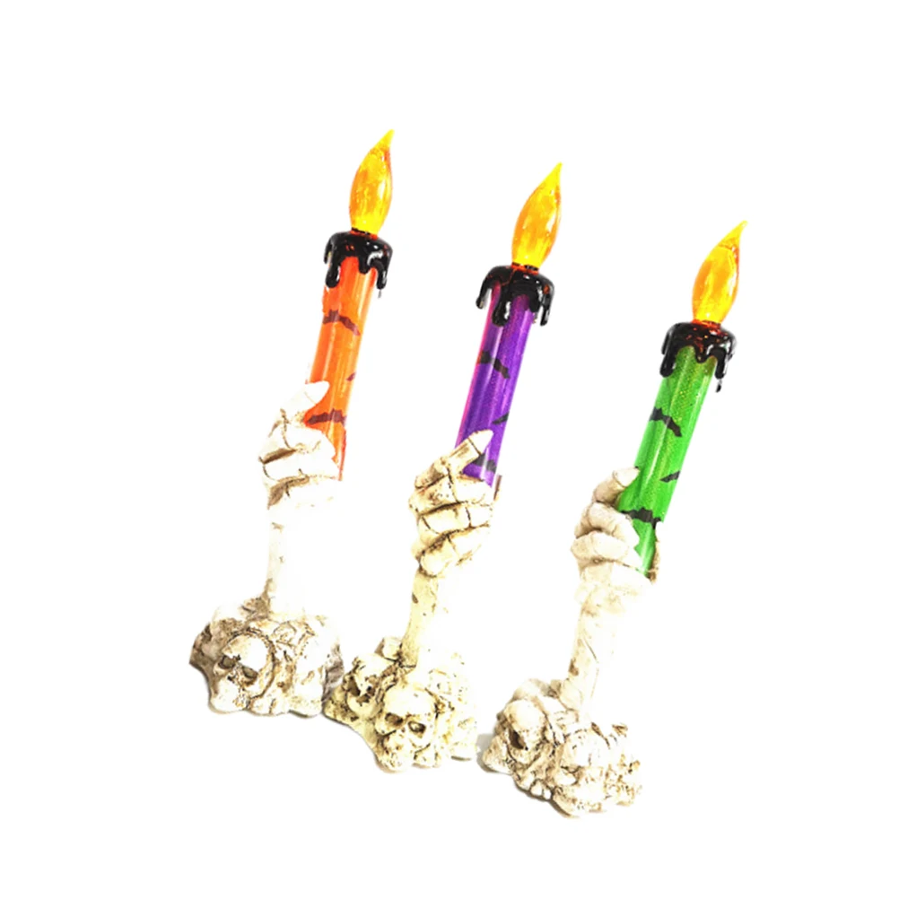

3 Pcs LED Flash Light Decoration Candles Halloween Electronic Lamp Decorate
