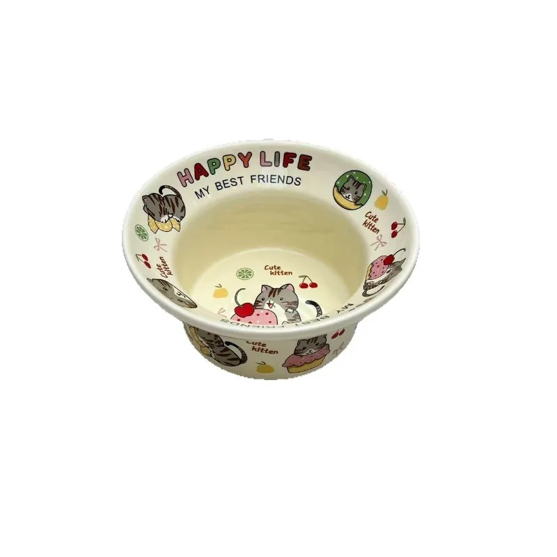 

Wind cartoon straw hat bowl, fruit salad bowl ceramic rice bowl household