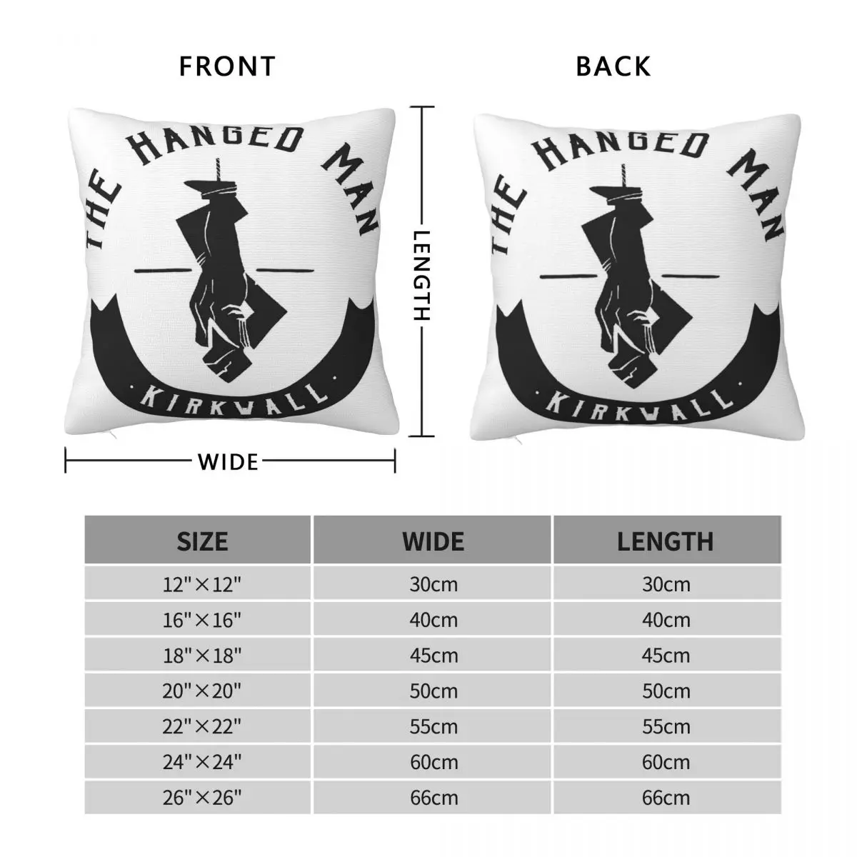 The Hanged Man Pub Logo Dragon Age Square Pillowcase Pillow Cover Polyester Cushion Decor Comfort Throw Pillow for Home Bedroom