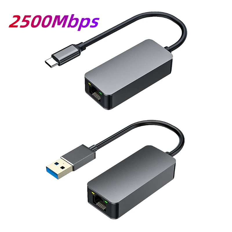 

USB 3.0 Type-C To RJ45 2500Mbps High Speed Network Card RTL8156B 2.5G Ethernet Adapter Drive-free for Windows7/8/10 Macos PC