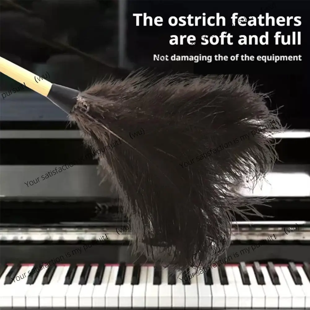 Home Wooden Handle Feather Duster Ostrich Feather Duster Anti-static Dust Removal Feather Fur Brush Duster Home Cleaning Tools view 5