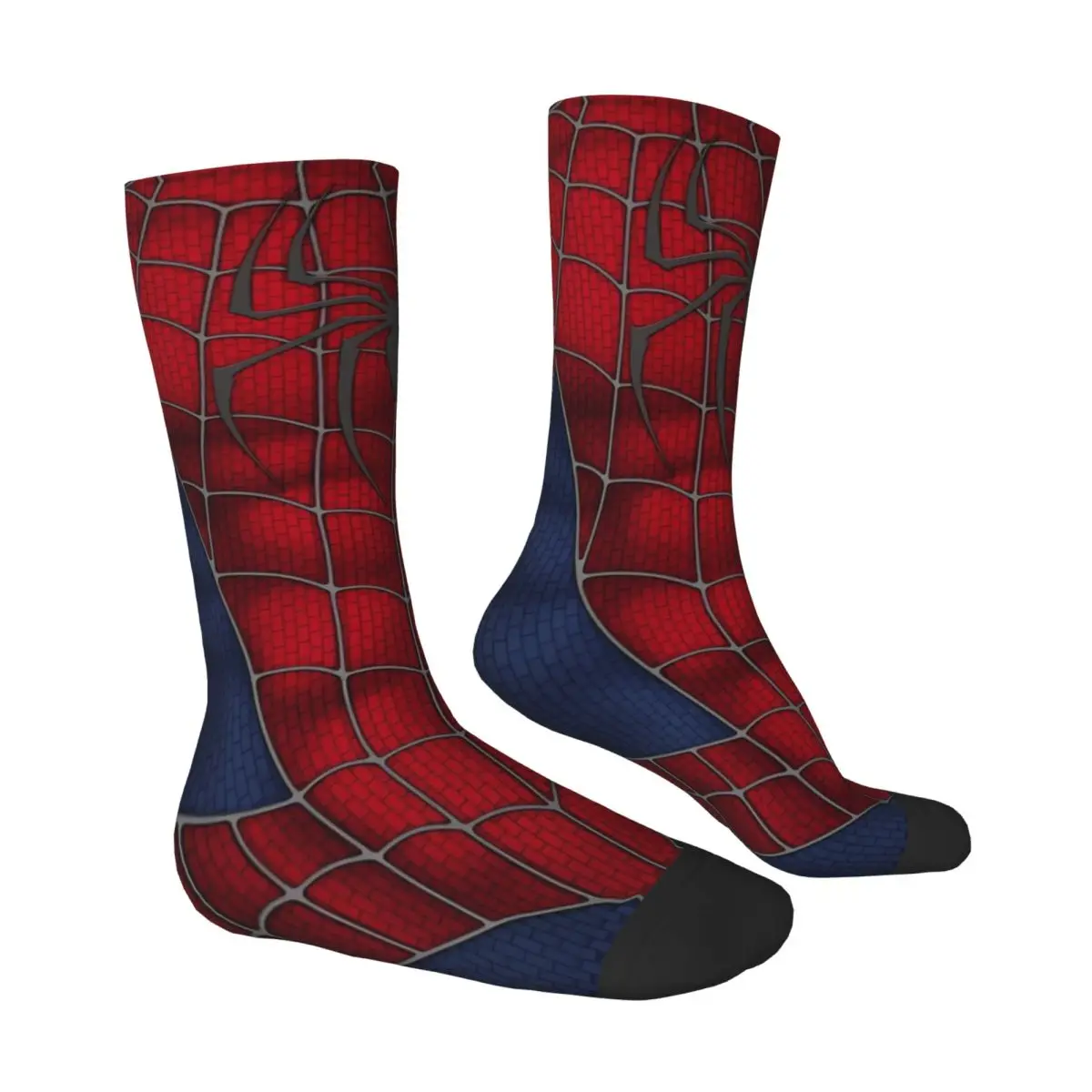 Chaussettes gothiques imprimées Spider-Man, bas antibactériens, chaussettes souples pour le cyclisme, le couple, les objets, l'automne