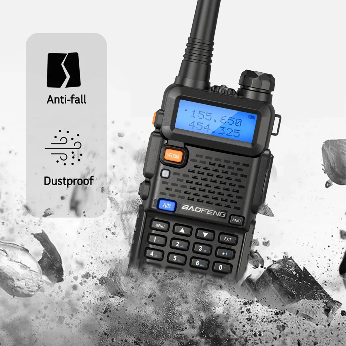 Baofeng UV-5R Walkie Talkie portatile 8W Walkie Talkie a doppia frequenza ad alta potenza Radio portatile HF UHF FM Radio da caccia