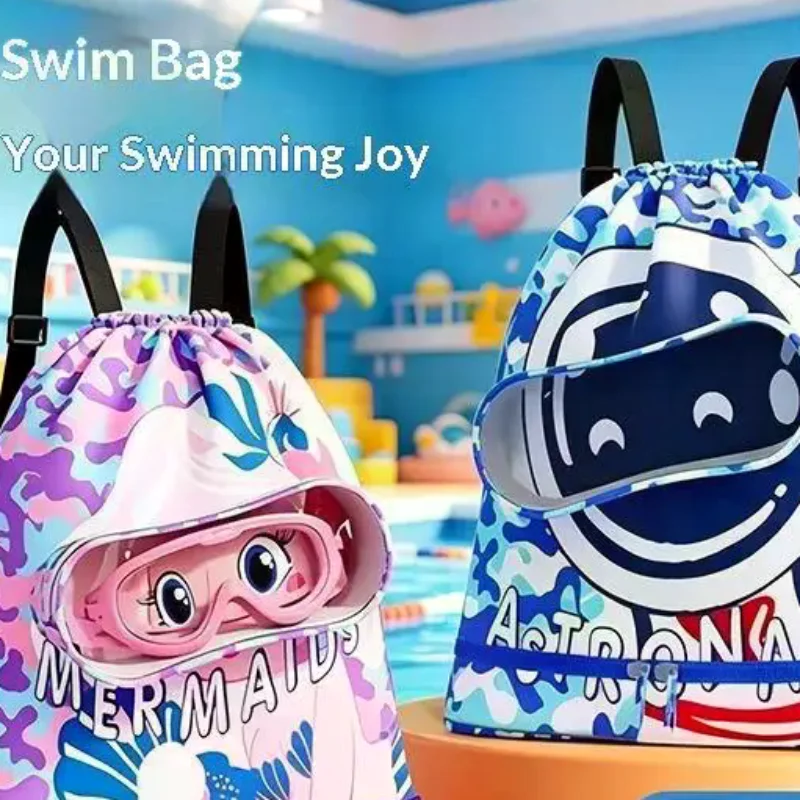 

Children's Swimming Bag Waterproof Wet Dry Separation Large Capacity Tear Proof Backpack for Summer Pool Outings