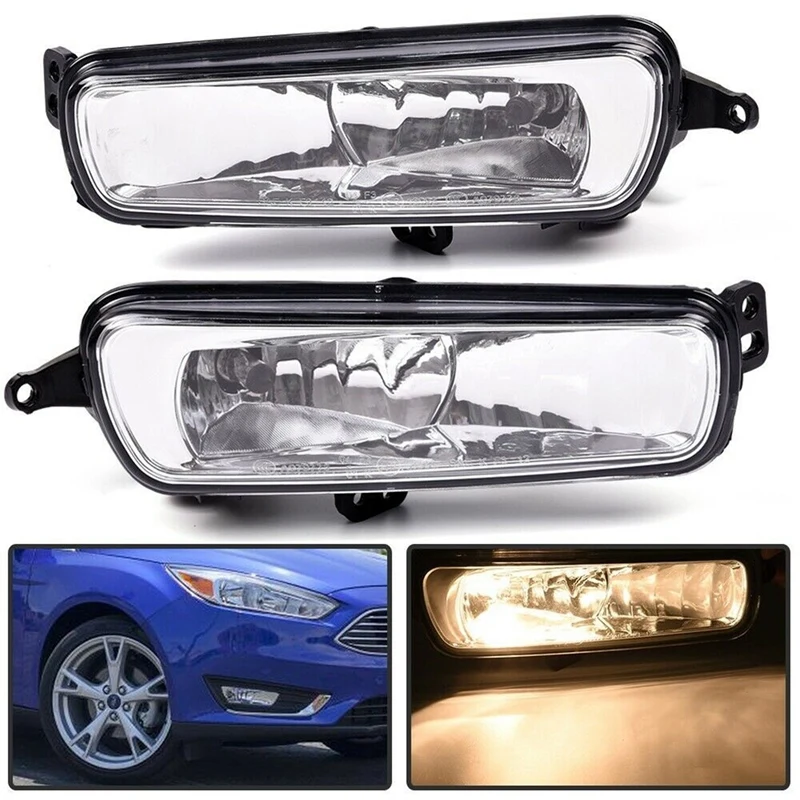 2PCS Car Light DRL Front Bumper Fog Light Auto Daytime Lamp Turn Signal Light For Ford Focus 2015-2018