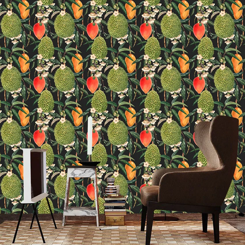 6+ Tropical Durian Fruit Mango Peel n Stick Wallpaper for Living Room Decoration Wall Art Papers Home Decor Restaurant TV Mural
