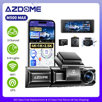 AZDOME 4K 3 Channel Dash Cam M550 Max Car Camera WiFi GPS Front and Rear Inside Recorder Car DVR IR Night Vision Parking Mode