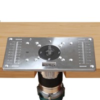 Router Table Flip Plate Aluminum Router Table Insert Plate W/ 4pcs Router Insert Rings Wood Router Tools for Woodworking Benches