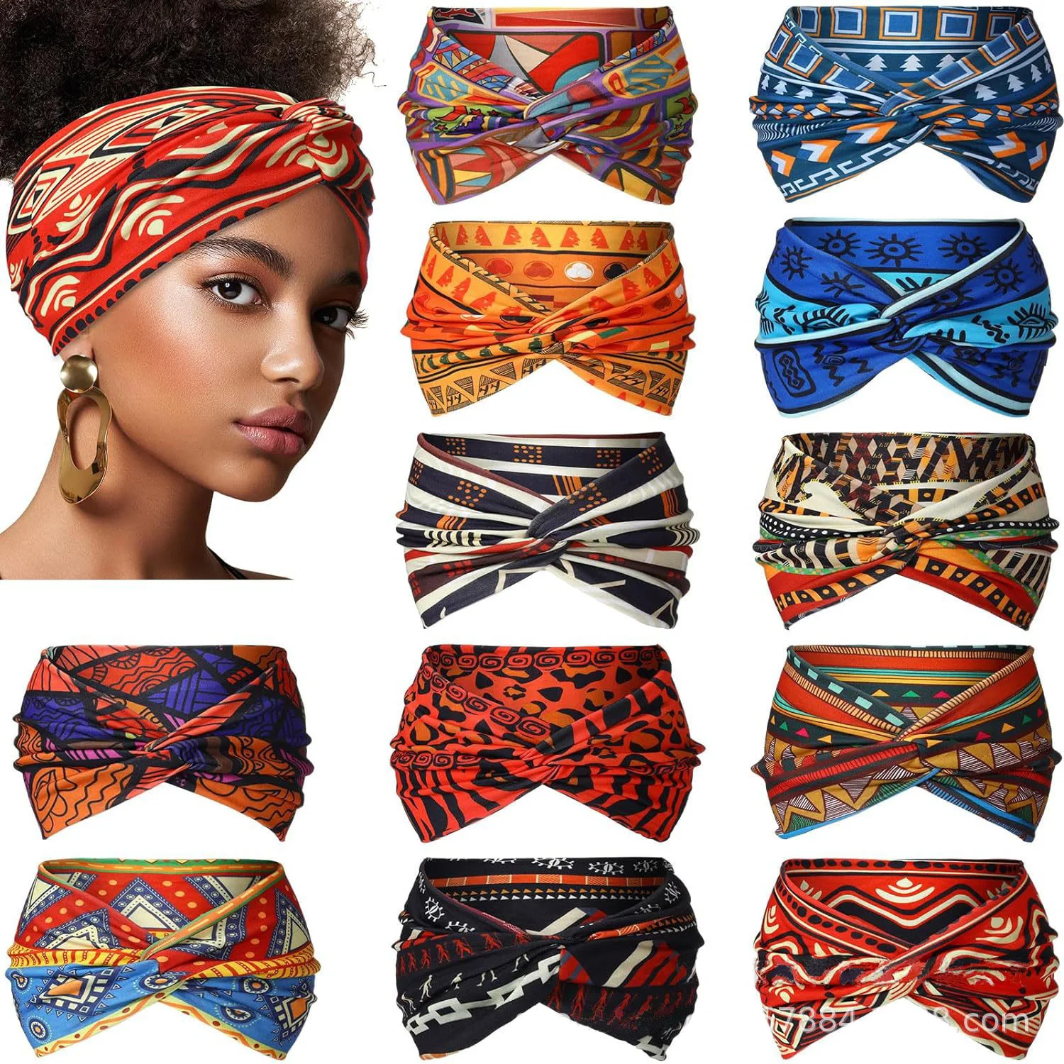 Widening High Strength Bohemian Yoga Sports Headband African Style Headband