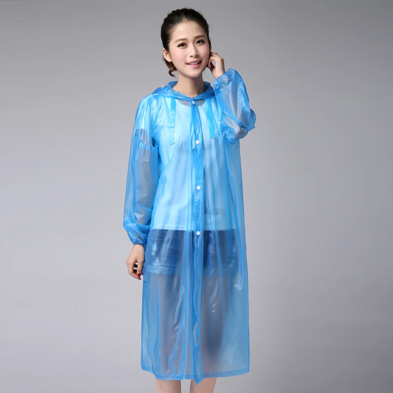 Adult Fashion Transparent One Piece Raincoat Poncho PVC Thickened Transparent Rainwear