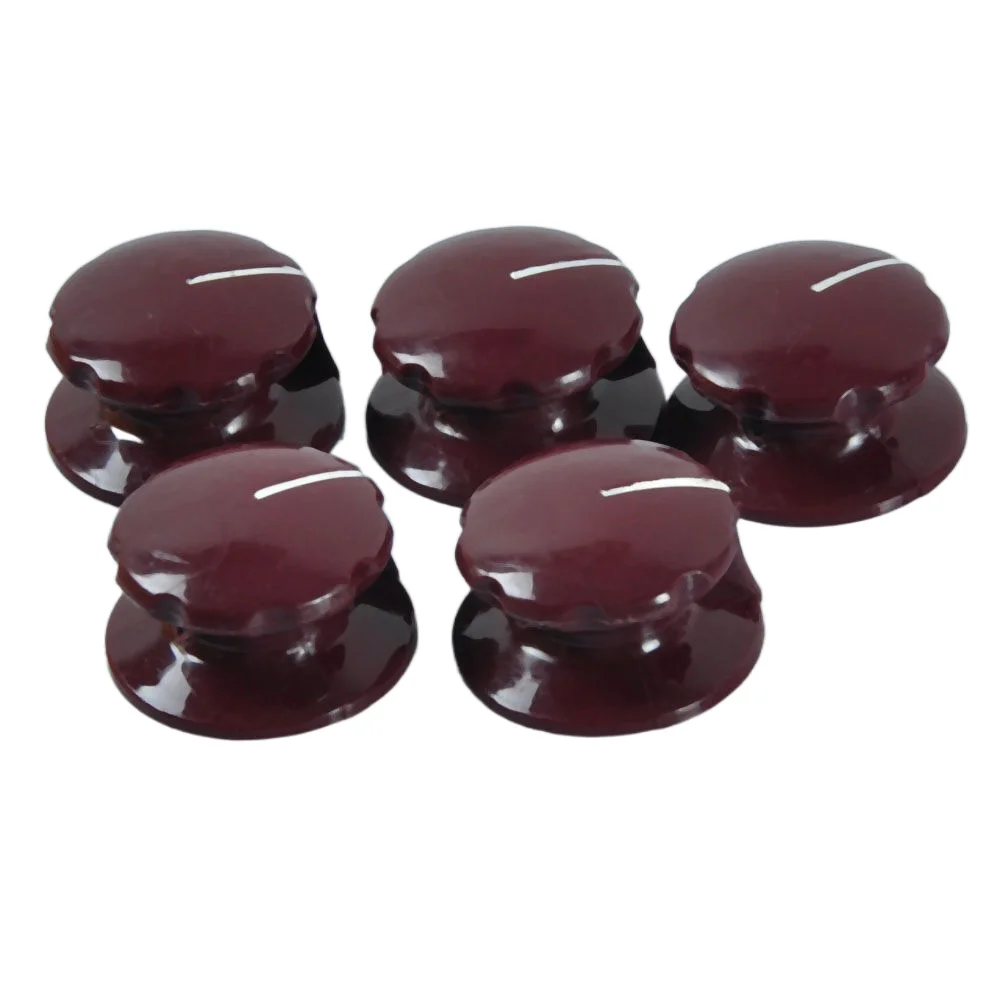 5pcs 1/4‘’ Vintage Volume Control Plastic Knob Electric Guitar Amp Effect Raspberry