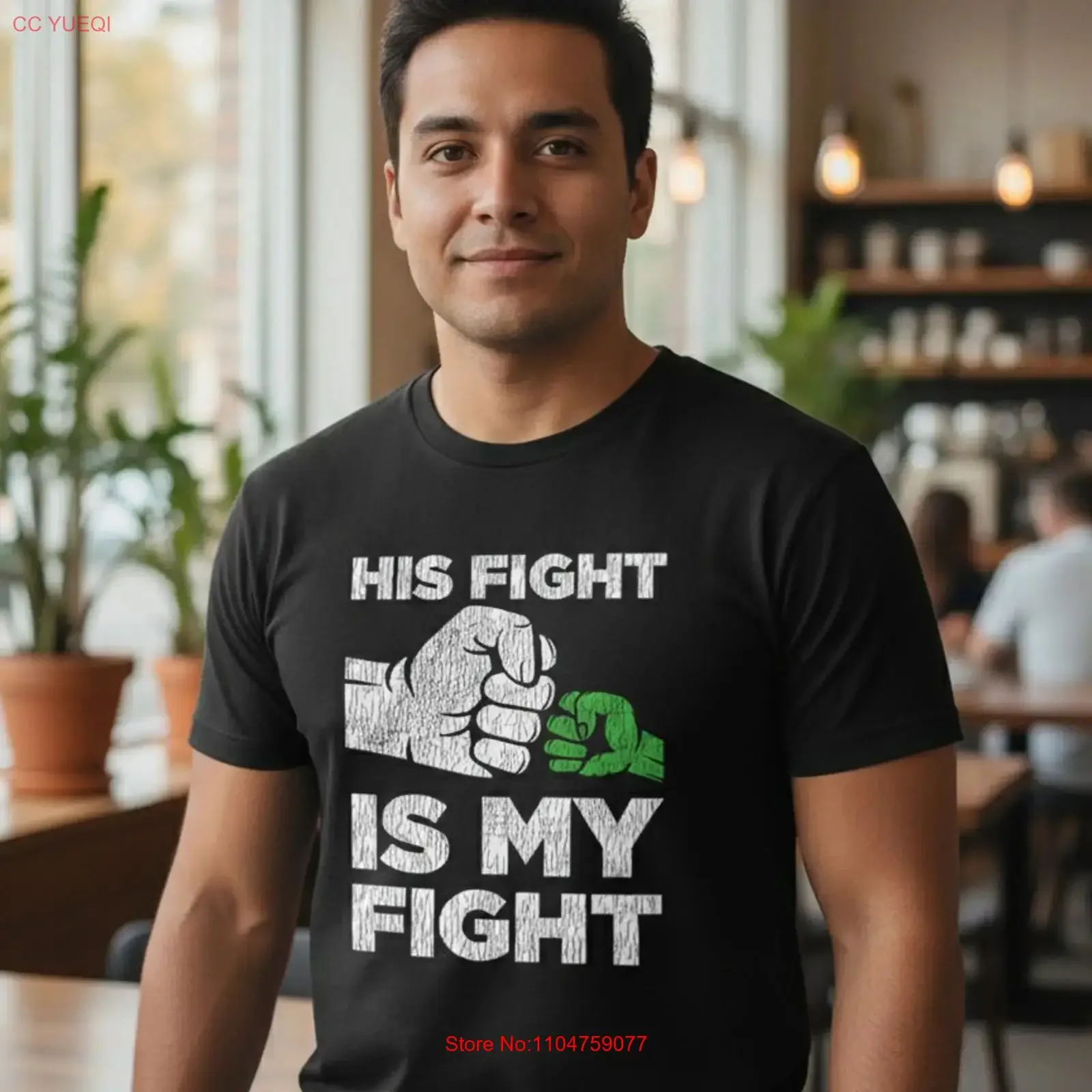 His Fight Is My T Shirt Cancer Support Awareness S299 vintage Washed streetwear Slightly Unisex fashion Top For Everyday Wear