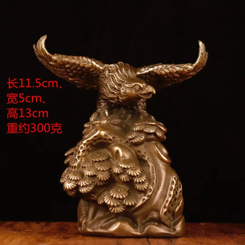 All-copper grand ornament for home, living room, office, desktop craft, majestic eagle spreading its wings decoration
