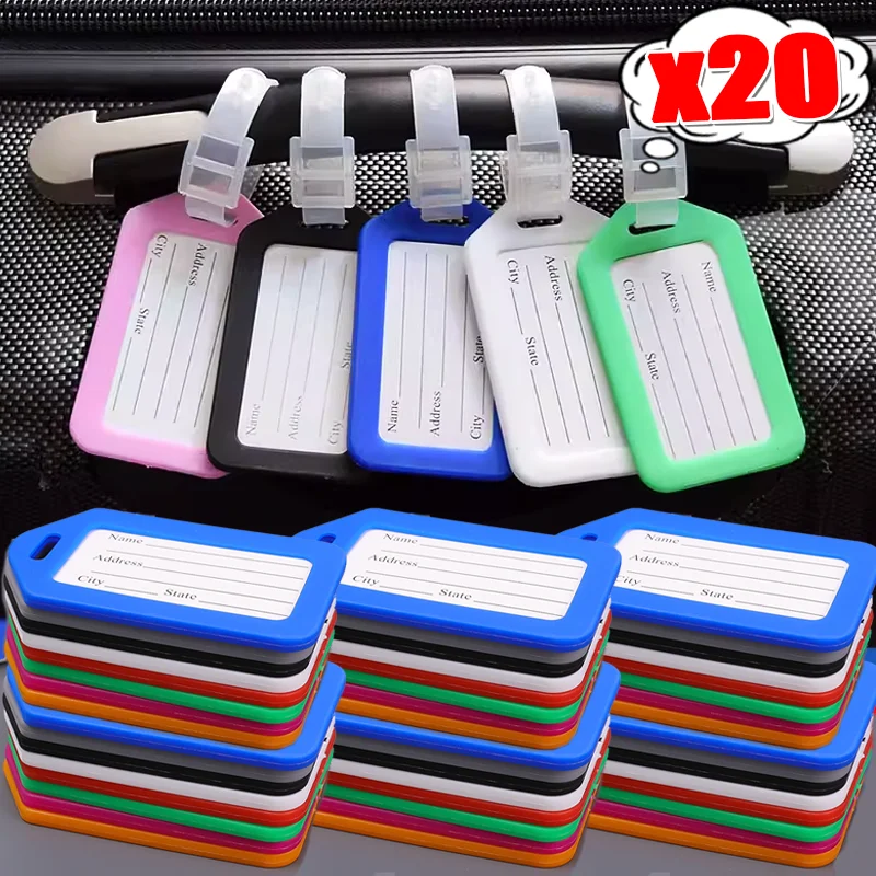

Classic Luggage Anti-loss Tags Durable Plastic Baggage Check-in Boarding Pass Address Name Tags for Suitcases Travel Bags 20pcs