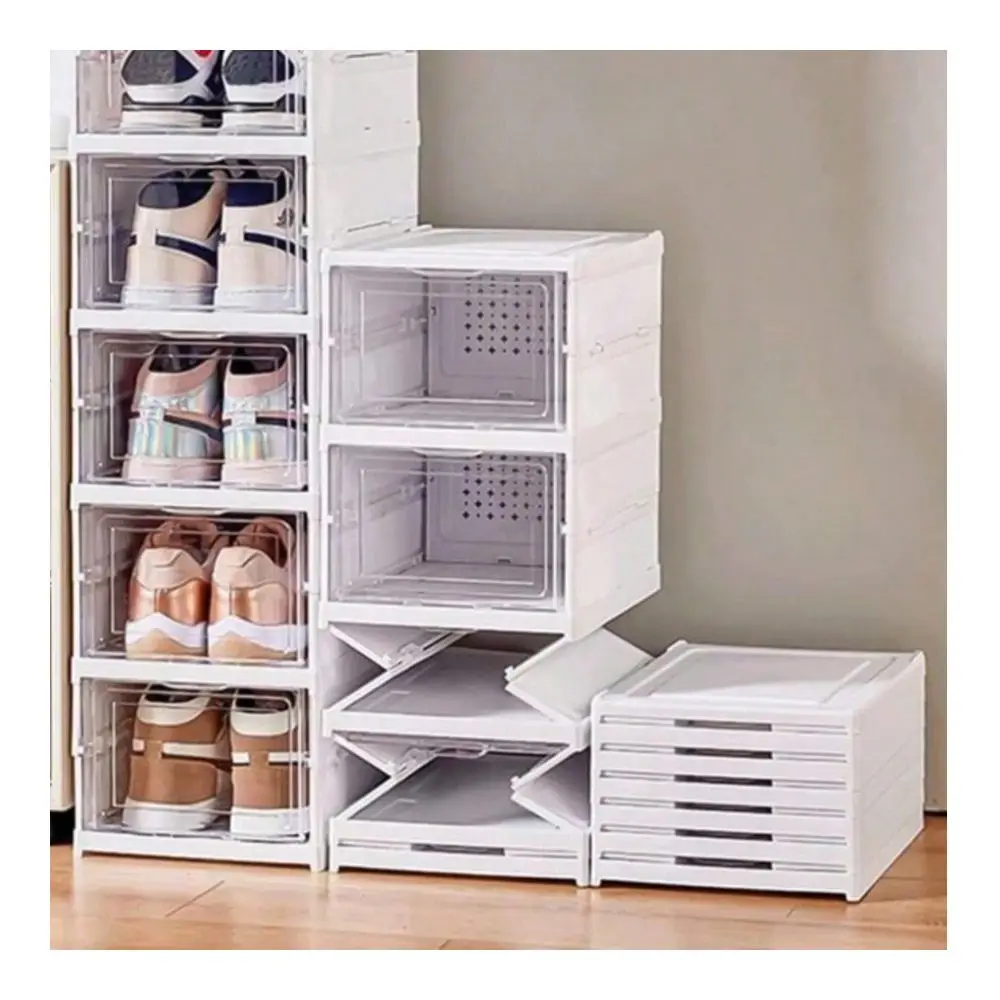 

3 Layer InstallationFree Folding Shoe Box, Breathable Shoe Storage Box, Shoe Cabinet, DustProof Household Storage Box,