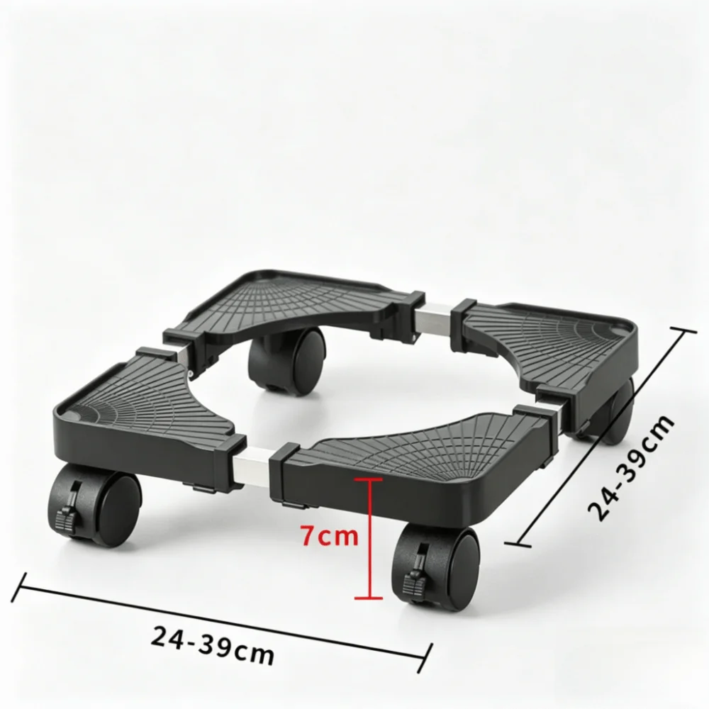 Adjustable size Mobile Bracket Universal fit With casters Moving Base Rollable Heighten design Caster Stand Home storage