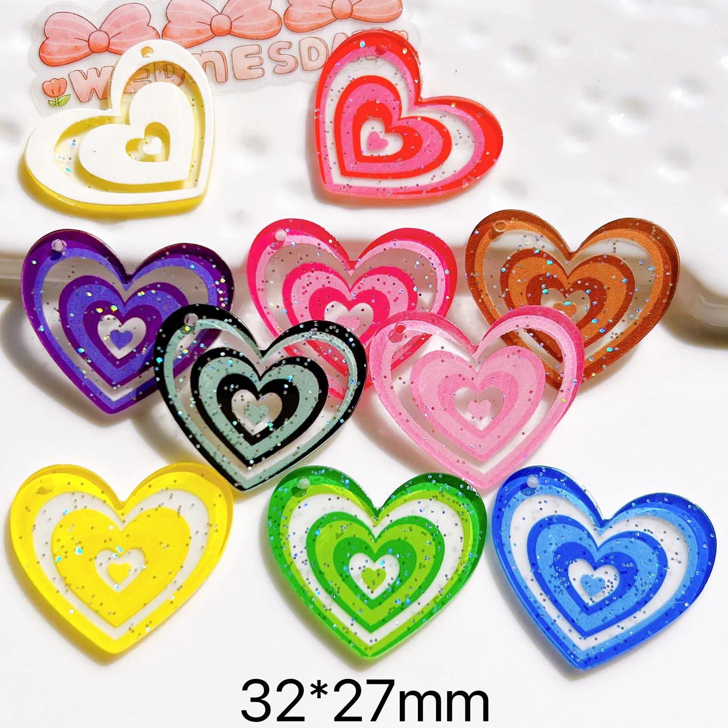 

100pcs MIX Resin Phone case DIY Hair accessories Shoe buckle heart Jewelry handmade DIY