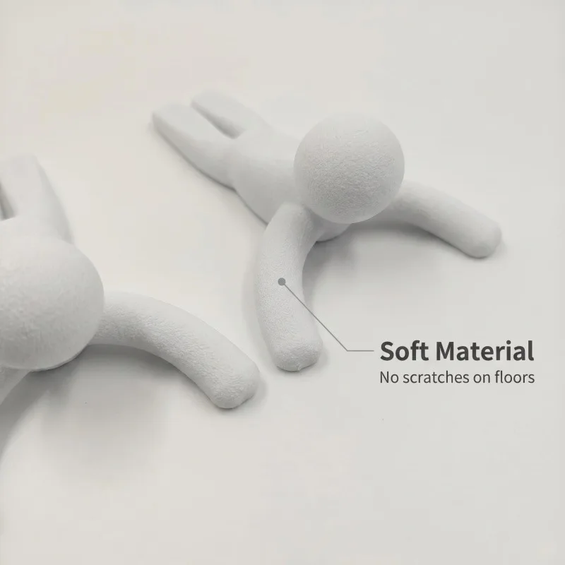 2 Cute Decorative Door Stoppers, Flexible and Movable Door Wedges with Non-Slip Base to Protect Walls and Floors view 2