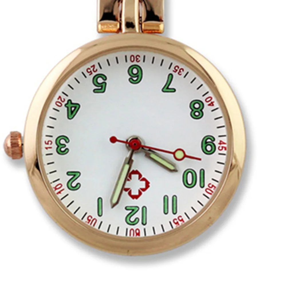 

Nurse Pocket Watch Rose Gold Professional Durable Safe Night Light for Doctors Fashionable Clothing Accessory