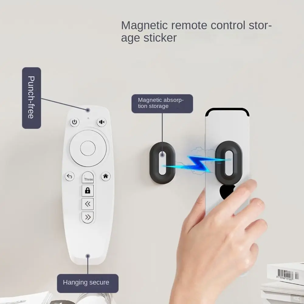 2Pcs/Set Strong Magnetic Adsorption Magnetic Remote Control Holder No Punching Required Remote Control Storage Nanopatch