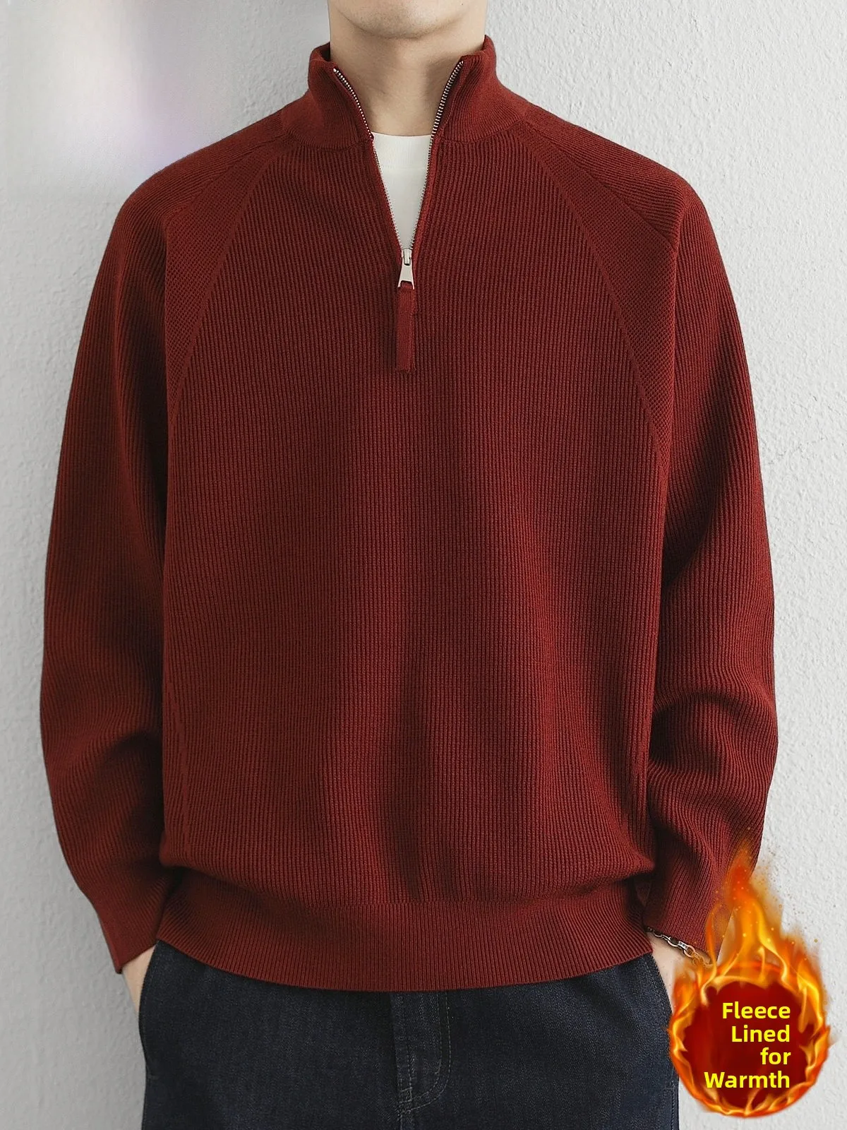 

Мужской трикотажный свитер Pierre Cardin с подкладкой из флиса и молнией, повседневный, модный, удобный, мягкий, из полиэстера, нейлона и вискозы, с длинными рукавами